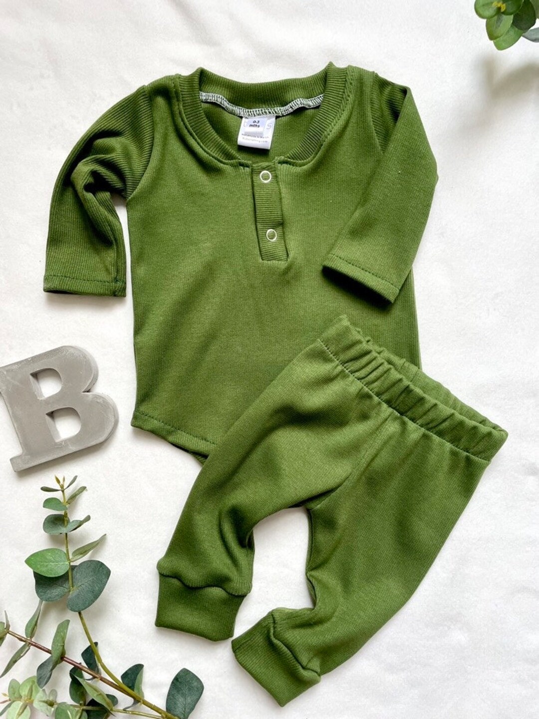Ribbed Baby Set Cute Unisex Baby Clothes Gender Neutral Etsy