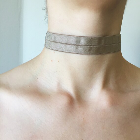 Items similar to Gold Stretch Choker Necklace Kate on Etsy