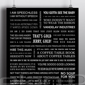 A4 SEINFELD quotes poster Black Background