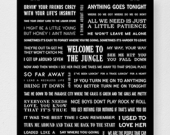 Guns N' Roses lyrics poster : Appetite & Lies - A3