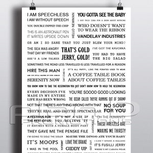 A4 SEINFELD quotes poster White Background