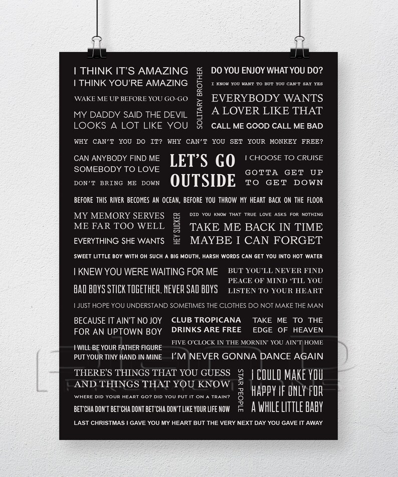 A4 George Michael lyrics poster image 1