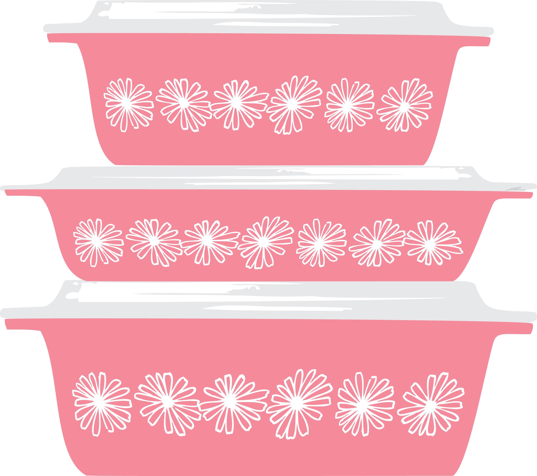 Pyrex Art File .svg Stacked Space Savers Casserole Dishes Etsy