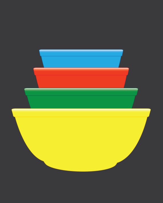 Download Pyrex Svg Primary Mixing Bowl Art Digital File Download Etsy