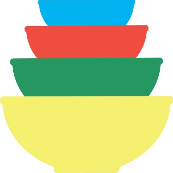 Pyrex Art File .svg Primary Mixing Bowls for | Etsy