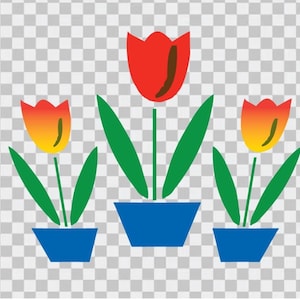 Fire King Tulips .pdf .svg .ai .eps .jpg .png | Cricut