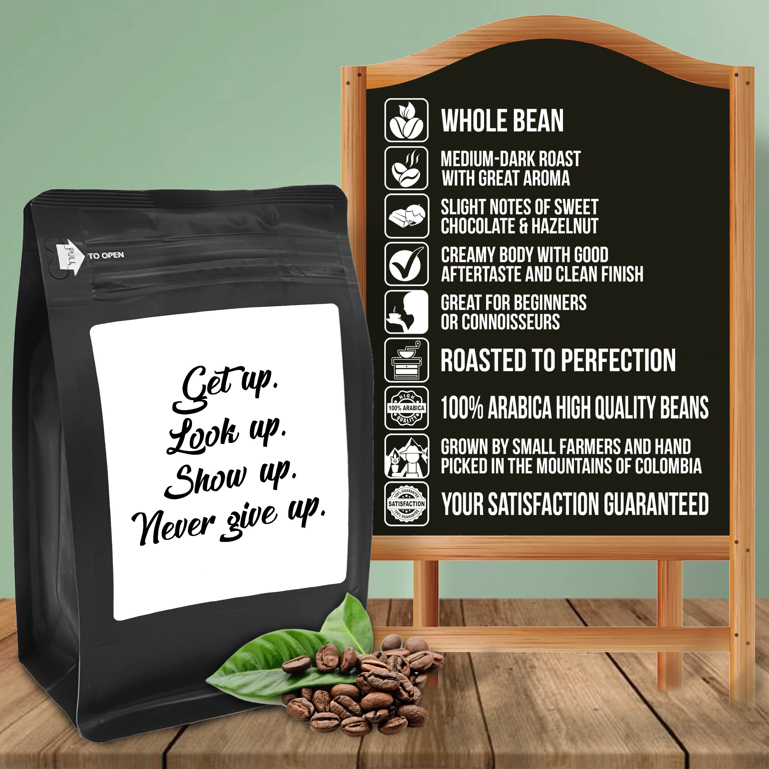 Get up look up show up never give up 12oz mediumdark  etsy Get up look up show up never give up 12oz mediumdark  etsy