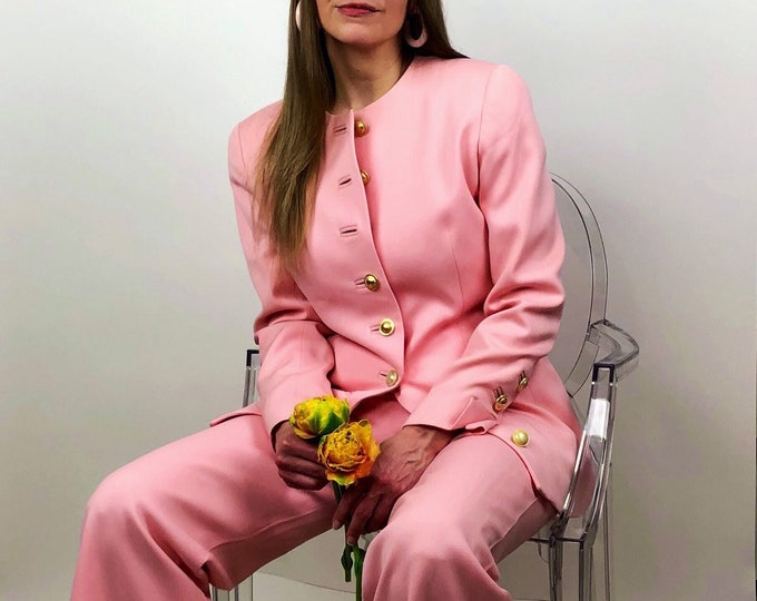 90's designer monochrome pink suit set