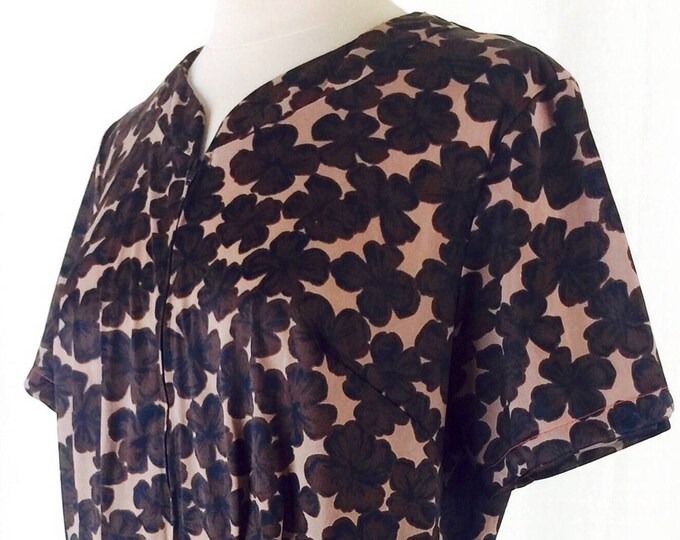 Vintage 50's 60's abstract floral print day dress