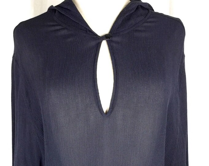 Vintage 90's navy sheer belted cover up tunic top