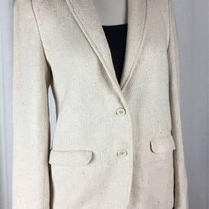 Vintage 70's French designer cream textured fitted blazer image 2