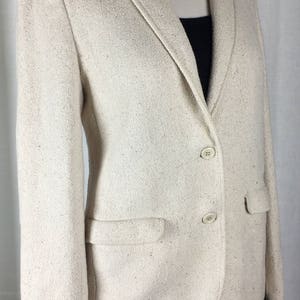 Vintage 70's French designer cream textured fitted blazer image 3