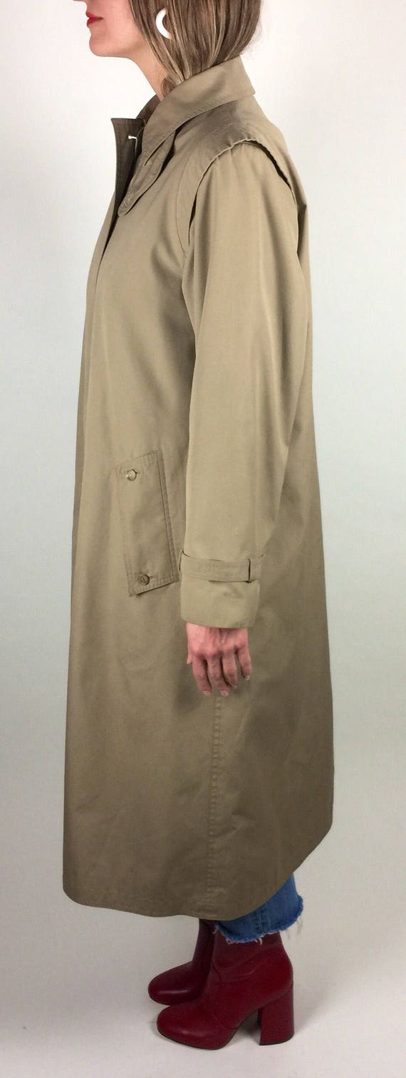 Vintage 70's 80's designer A line khaki trench co… - image 3