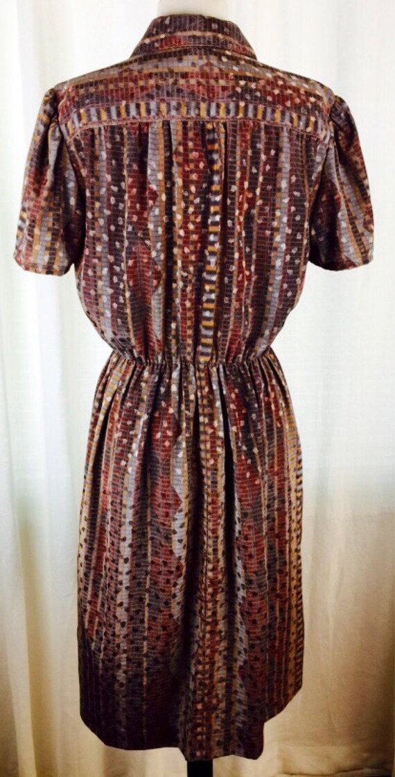 Vintage 70's 80's Southwestern lizard snake print… - image 4