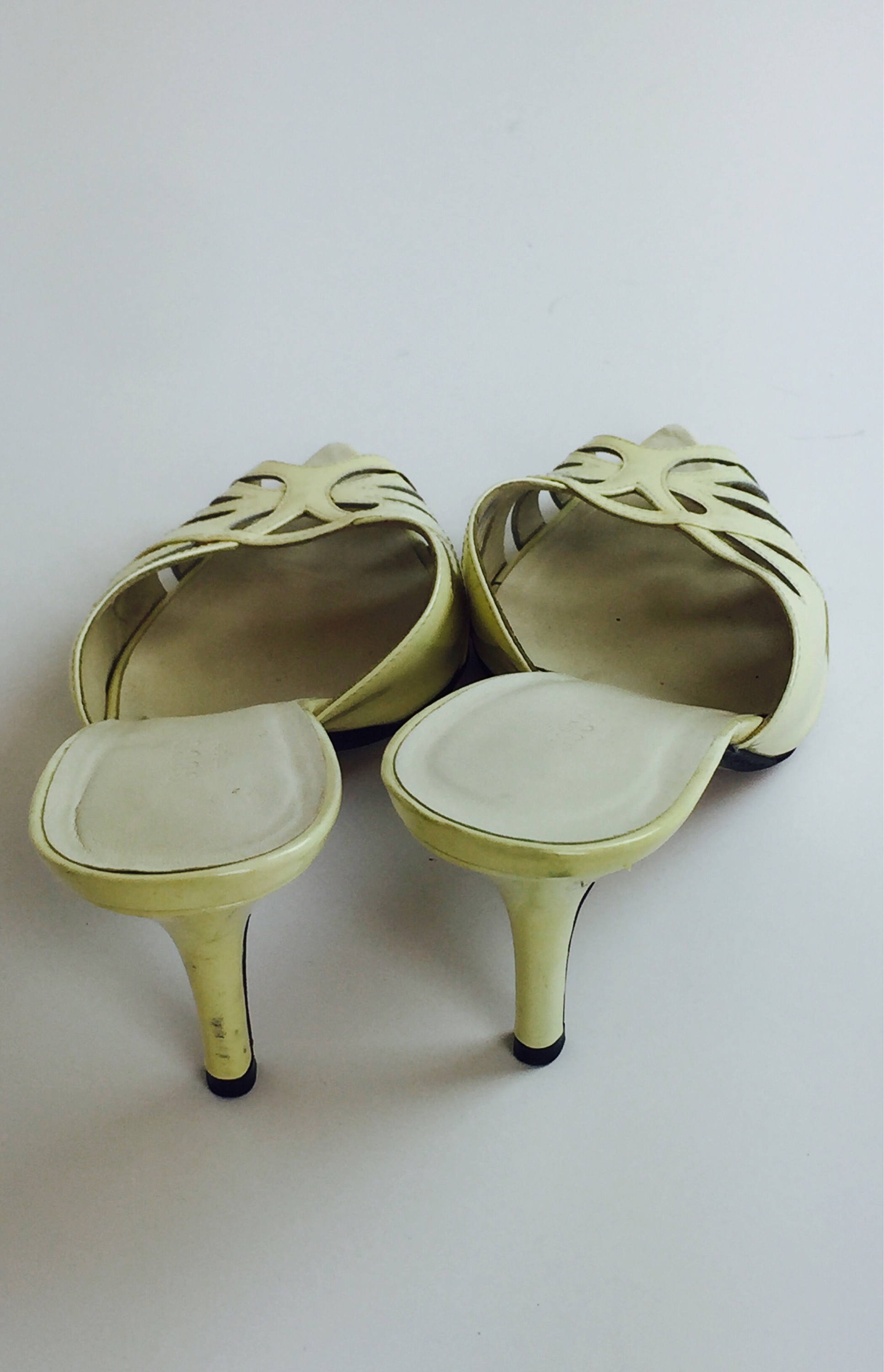cream colored mules