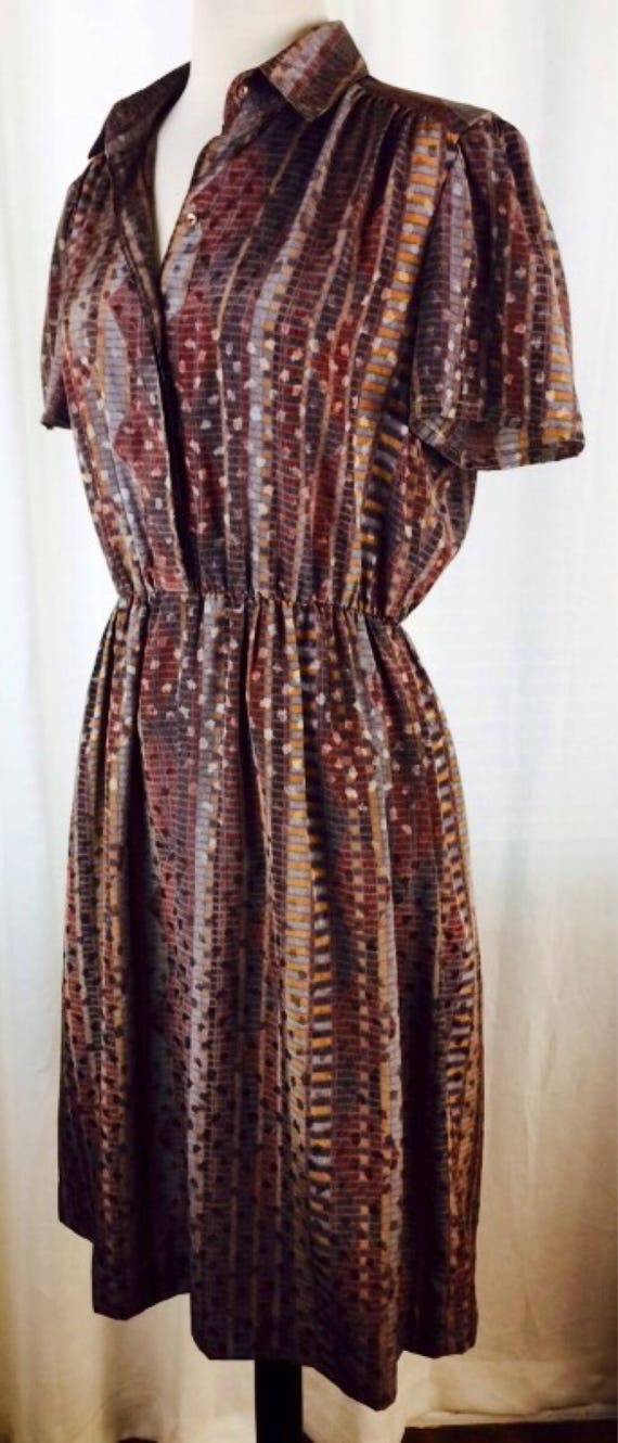 Vintage 70's 80's Southwestern lizard snake print… - image 2