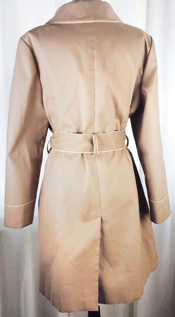 Vintage 90's fitted khaki belted trench coat - image 6