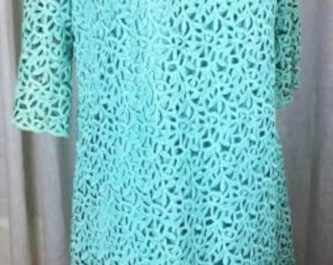Vintage 60's robin egg blue embroidered lace dress
