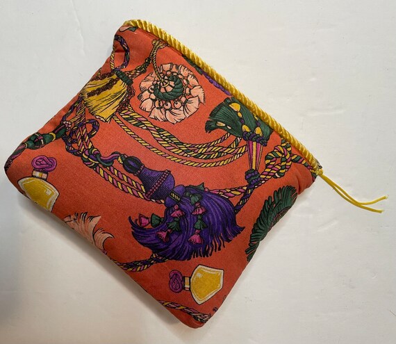 90’s Designer Princess Marcella Borghese Renaissance print accessory cosmetic bag