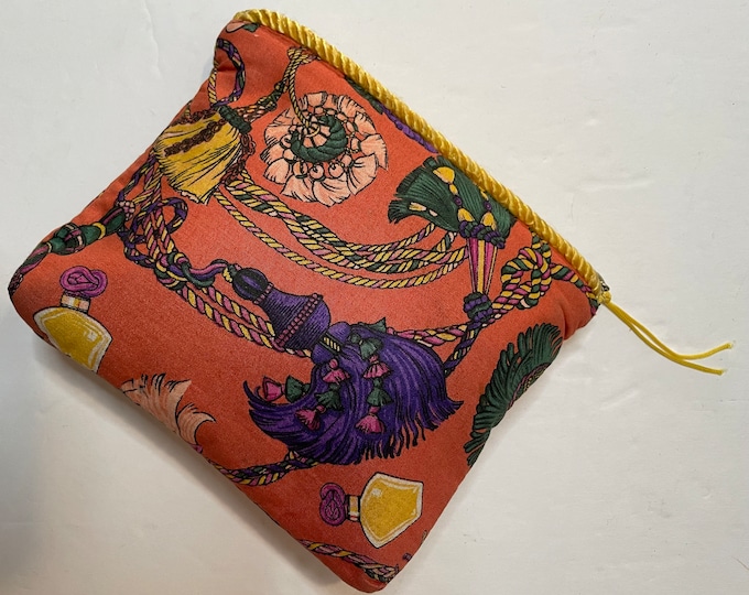 90’s Designer Princess Marcella Borghese Renaissance print accessory cosmetic bag