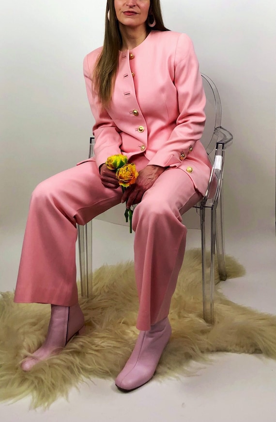 90's designer monochrome pink suit set