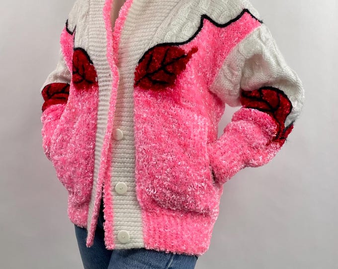 Vintage 90’s Y2K bright knit cardigan jacket
