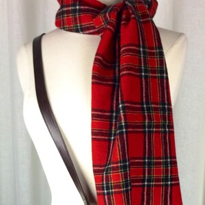 Vintage 90's Pendleton red Stewart window pane plaid fine lambswool scarf image 3