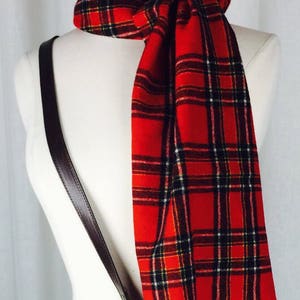 Vintage 90's Pendleton red Stewart window pane plaid fine lambswool scarf image 6