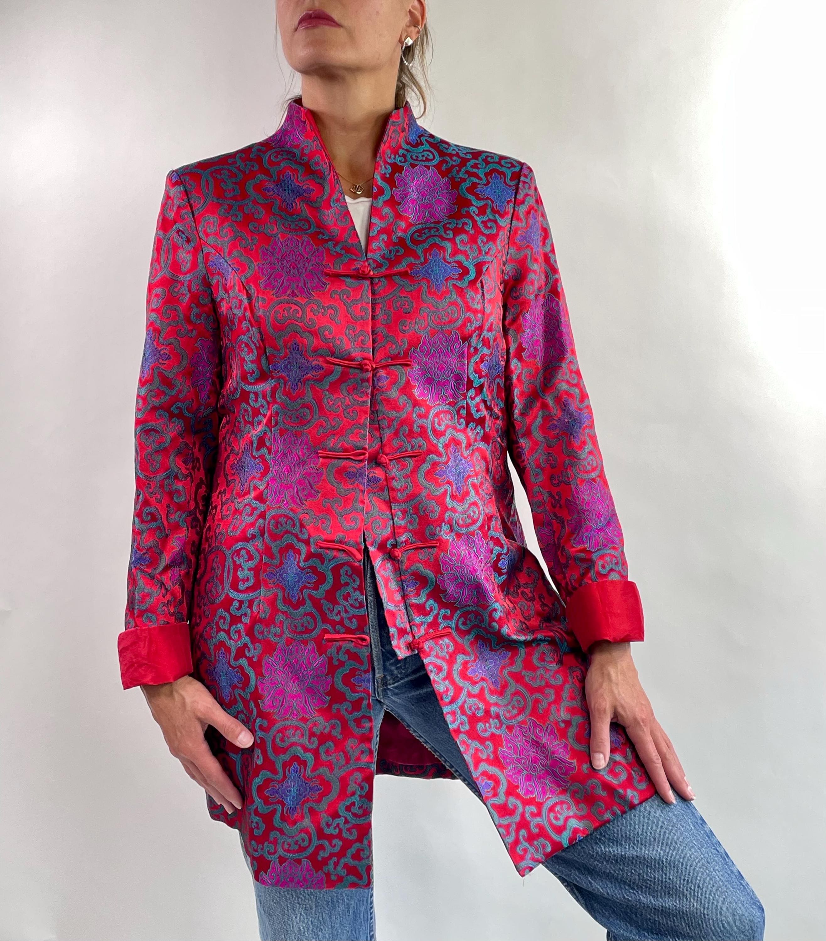 Vintage Chinese Jacquard Jacket - Etsy Vintage Chinese Jacquard Jacket - Etsy
