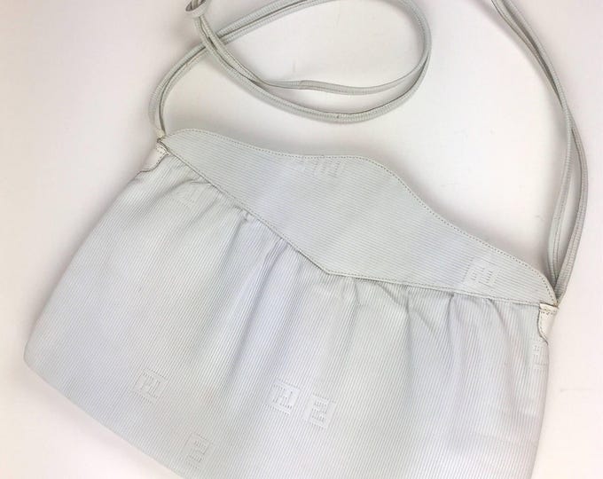 Vintage 70's 80's Fendi white embossed leather bag