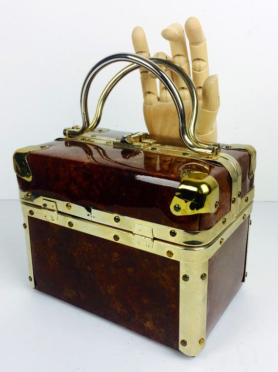Vintage 60's tortoiseshell vinyl goldtone brass to