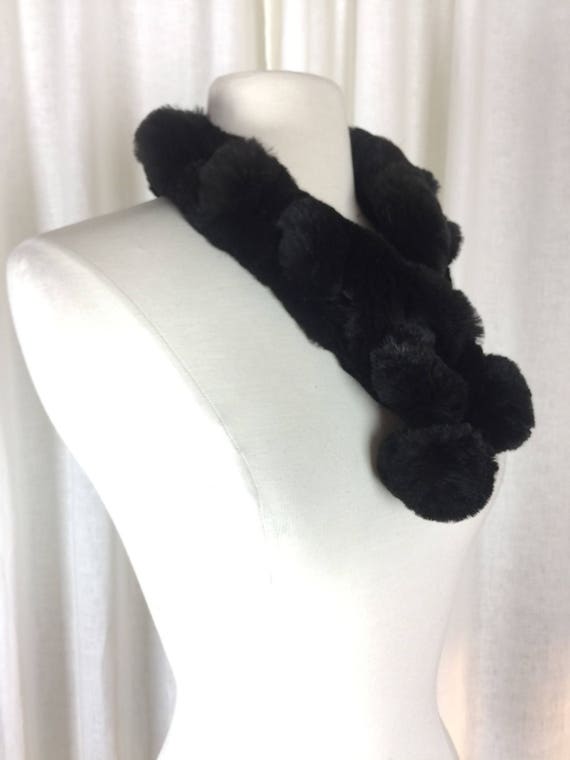 Vintage 90's knit rabbit fur scarf - image 2