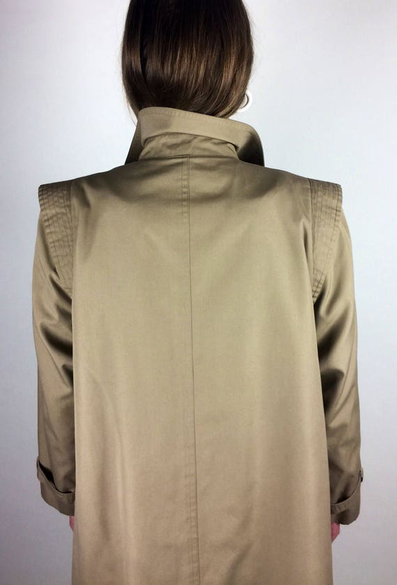 Vintage 70's 80's designer A line khaki trench co… - image 8