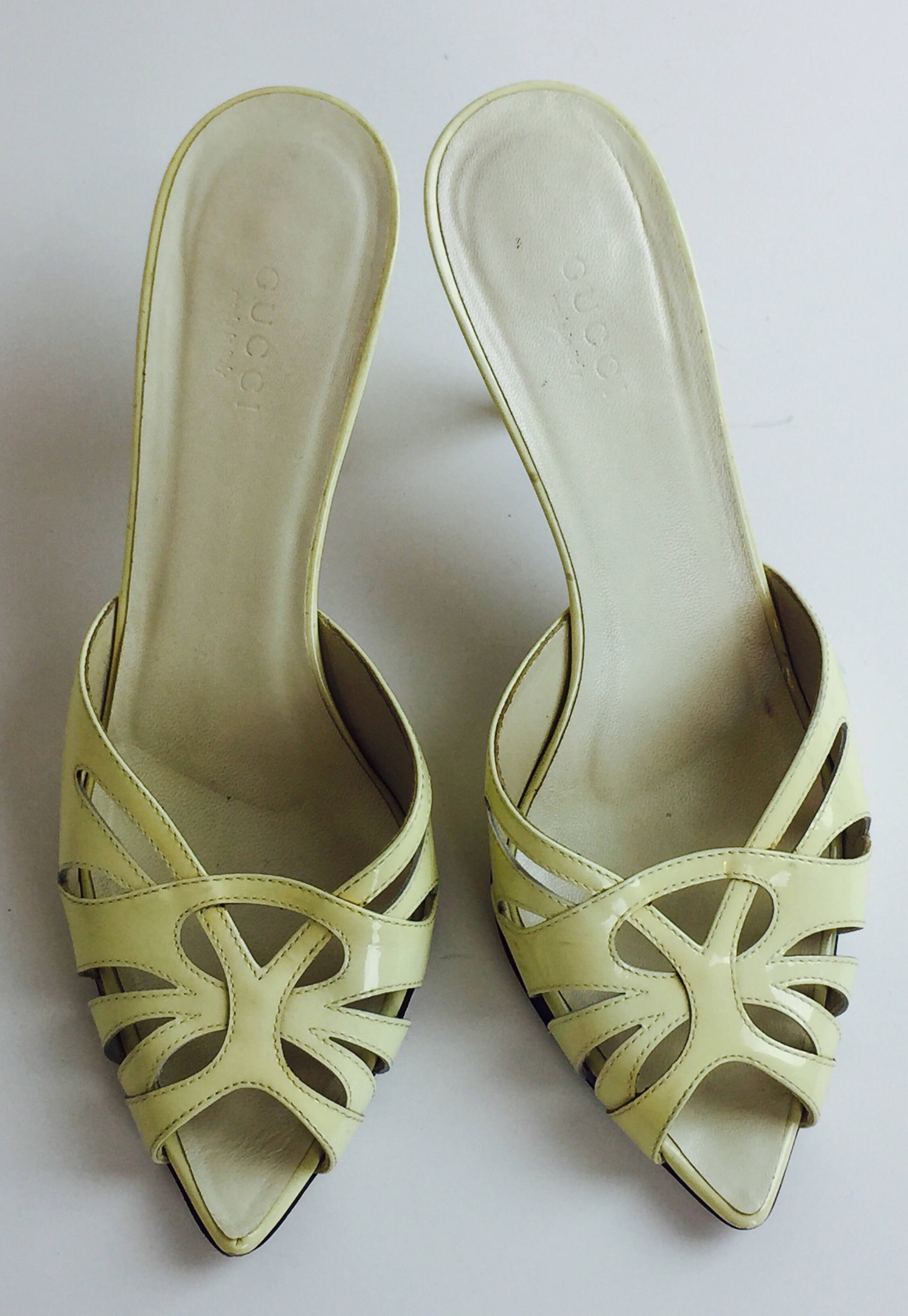 cream colored mules