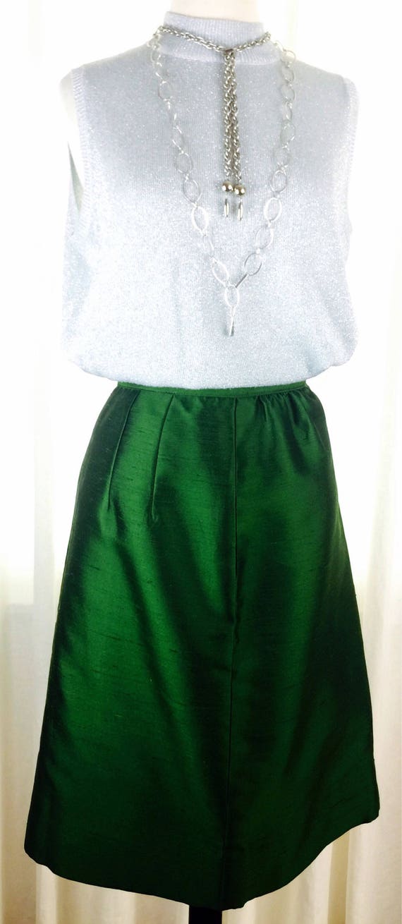 Vintage 60's green silk shantung A line skirt Vintage 60's green silk shantung A line skirt
