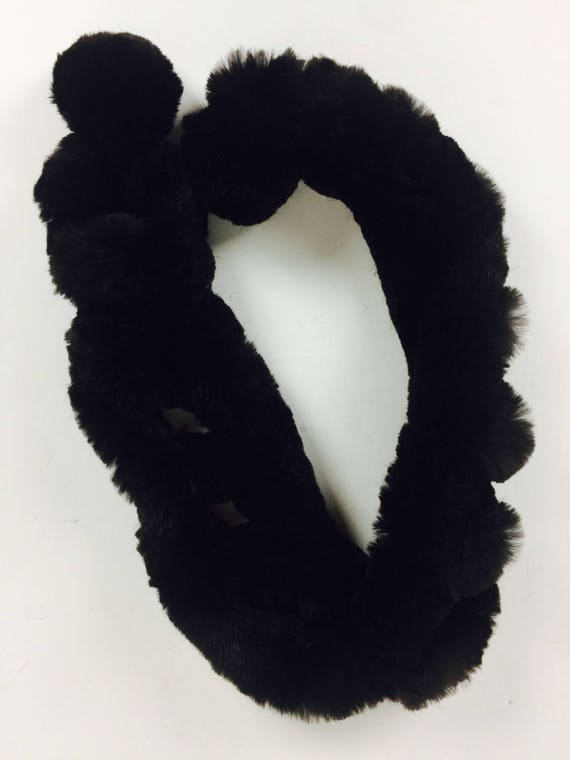 Vintage 90's knit rabbit fur scarf - image 3