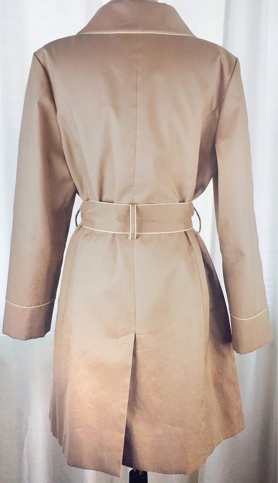 Vintage 90's fitted khaki belted trench coat - image 10