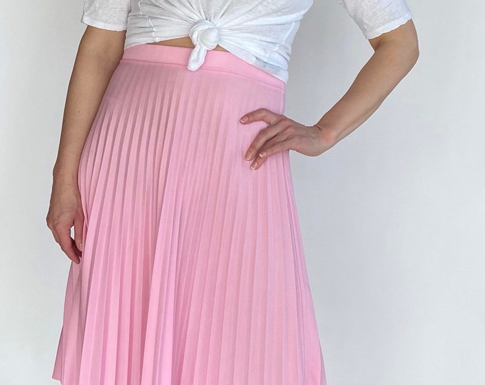 70’s pink pleated skirt