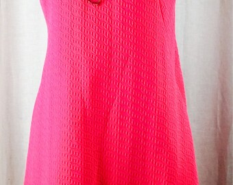 Vintage 60's Hot Pink Mod Textured Statement Cocktail Shift Dress - Etsy