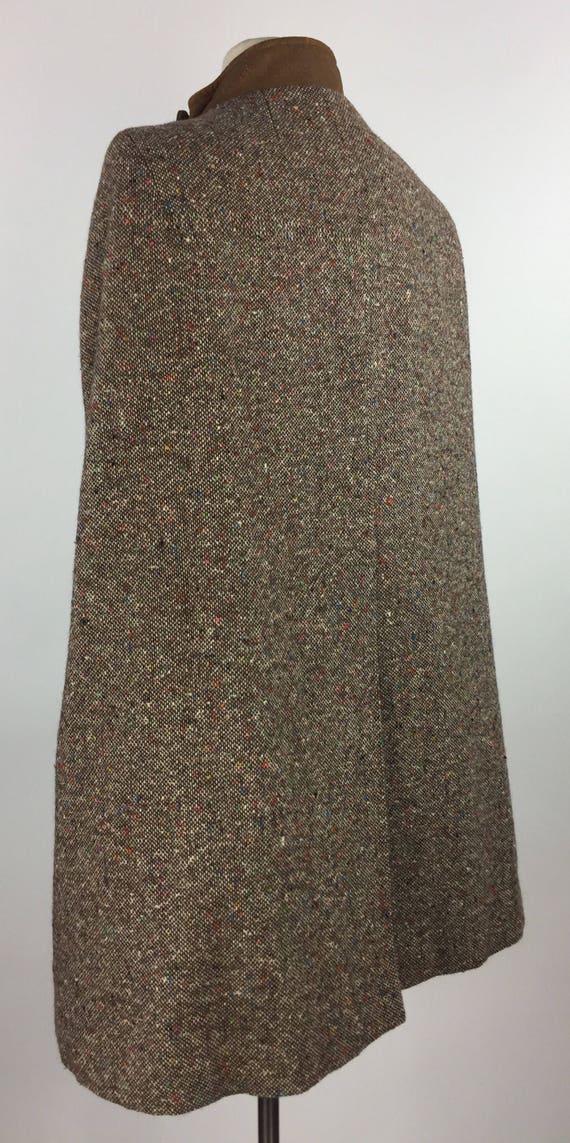 Vintage 60's 70's brown tweed pleather detail zip… - image 7