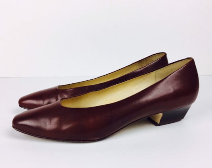 Vintage 80's  brown leather heels