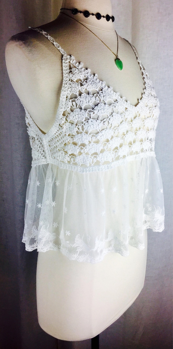 crochet white crop top - Gem