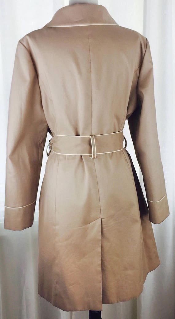 Vintage 90's fitted khaki belted trench coat - image 4