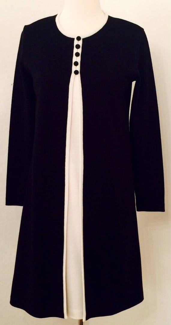 Vintage 80's monochrome  statement fine knit long… - image 6