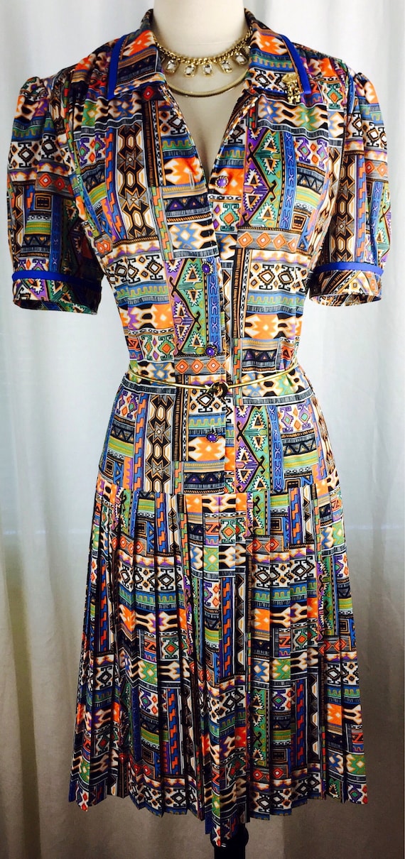 Vintage 70's 80's exotic print French brand southw