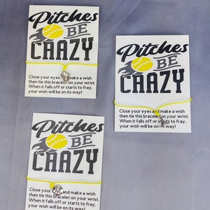 Wish Bracelets, Softball Wish Bracelet, pitches be crazy