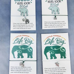 Elephant themed Wish Bracelets, I make chubby legs look good, it&#39;s the little things that make life big
