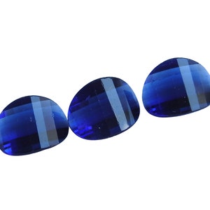 Fancy Shape Stone Concave Jubilee Fantasy shape deep Royal Blue Stones, Matching Set, Alternative Gemstones