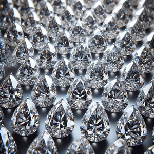 50 Pear-Cut Cubic Zirconia Stones | 10x7mm Calibrated CZ Gems | Sparkling Precision-Cut Pear Shaped Stones for Jewelry Making
