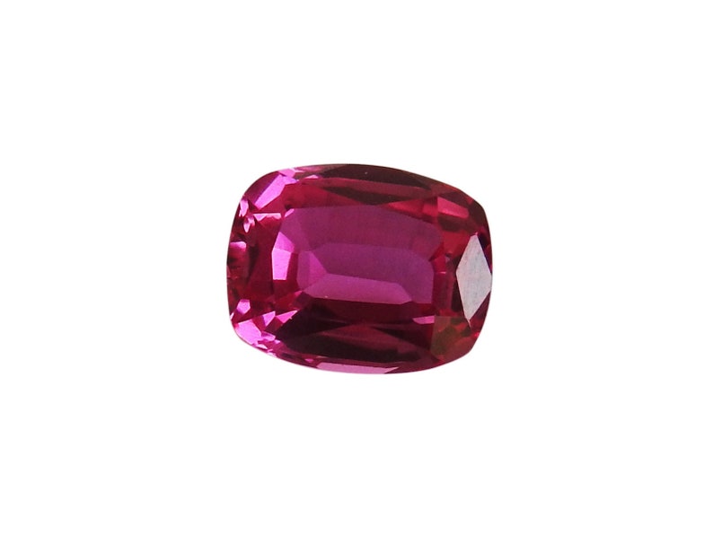 Pink Cushion 9x7mm Lab Pink Sapphire Full of Life and Sparkle Super Color and super Bright Faceted Stone
